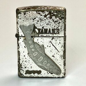 A) 【ジャンク扱い】 Zippo ジッポ ライター YAMAME ヤマメ モチーフ A/XⅡ 喫煙グッズ 未着火 状態考慮 中古 USED 現状渡し