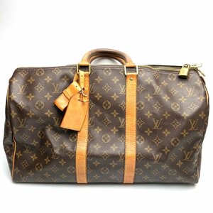 rm) LOUIS VUITTON ルイヴィトン モノグラム キーポル45 M41428 ボストンバッグ 旅行鞄 トラベルバッグ ※中古 ネームタグ ポワニエ付