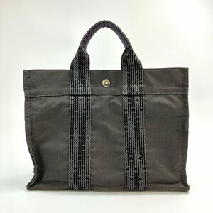 A) HERMES エルメス エールライン PM グレー系 ハンドバッグ ファスナー開閉 使用感有 中古 USED