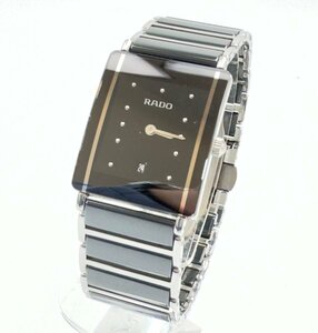 A)RADO ラドー ダイヤスター 160.0486.3 クォーツ 腕時計 デイト スクエア 黒文字盤 中古