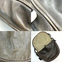 A) LOEWE ロエベ MADRID 1846 ブラウン系 ヘリテージ レザー ショルダーバッグ 290810 中古 USED 【 entrupy 鑑定書】_画像3