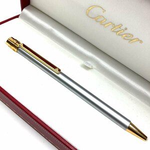 e) Cartier カルティエ ボールペン ラブ シルバー×ゴールド インク黒 ツイスト式ボールペン MADE IN FRANCE 筆記具 文房具 ※ 中古 箱有り