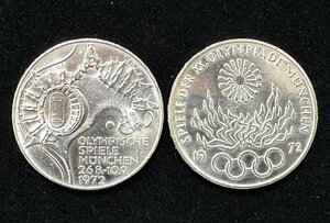 *rm) ミュンヘンオリンピック 銀貨 1972年 10マルク 2枚 ２種 ※経年保管品 ゆうパケット 300円