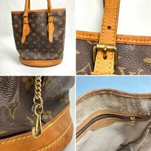 t)ルイ・ヴィトン LOUIS VUITTON バケットPM Ｍ42238 バケツ型 ショルダーバッグ トートバッグ 中古 ※ポーチ付属無 内側剥がれ/ベタツキ有_画像4