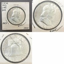 rm) アメリカ銀貨 50セント ハーフダラー フランクリン D ミントマーク有 1958年 1963年 7枚まとめて 外貨 硬貨 ※経年保管品 ②_画像7