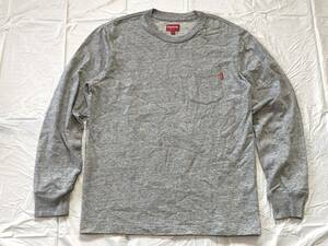 Supreme L/S Pocket Tee Heather Grey Size S