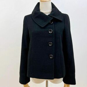 エニィスイス ウール素材 アシメトリー デザイン ショートジャケットコート