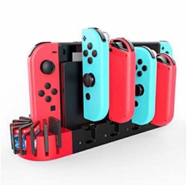 Switchチャージングステーション 任天堂スイッチ 同時充電 ４台 ジョイコン 充電 ９枚 ゲームカード 便利