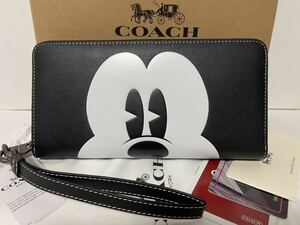 【未使用・送料無料】COACH ミッキー 長財布★ラウンドファスナー★コーチ★CN037