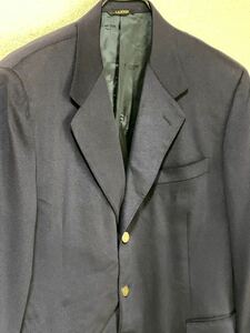 【LAVIN】cashmere100% テーラードジャケット 90s （サイズ:52 XL相当） ネイビー / hermes gucci アクアスキュータム バーバリー ロンド