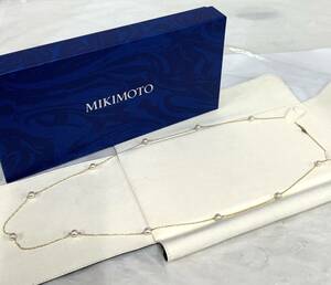 MIKIMOTOミキモトアクセサリー ネックレス ロングネックレスk18金具 箱保存袋あり 全長約76cm アクセ カ4