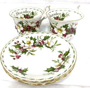 ROYAL ALBERT ロイヤルアルバート カップ ソーサー まとめ 食器 現状品 カップ＆ソーサー クリスマスローズ 12月 誕生月記念月 カg