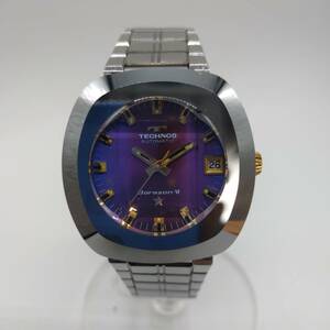 TECHNOS　テクノスボラゾン　機械式自動巻腕時計　25石　デイト　ハイビート28800