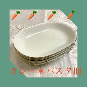 カレー皿 パスタ皿 EXCELLENT TABLE WARE ホワイト オーバルボウル 5枚セット 楕円皿 金彩 日本製 