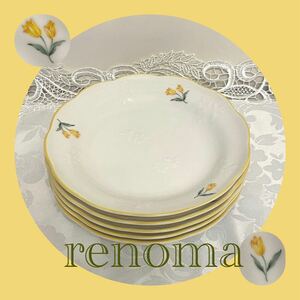 未使用 renoma チューリップ デザート皿5客セット ケーキ皿 レノマ 