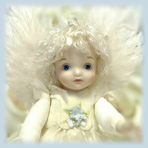 若月まり子 リトルエンジェル シュガードロップ ブルー 愛を運ぶ小さな天使 ビスクドール 創作 ポーセリン 可愛いLittle Angel 天使の羽の画像7