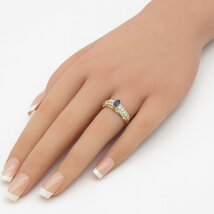 JEWELRY ジュエリー リング・指輪 サファイア ダイヤ リング ブルー系 K18（イエローゴールド） ダイヤモンド サファイア 中古 レディース_画像7