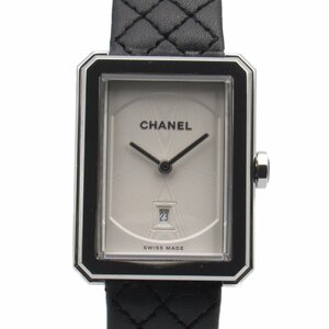 CHANEL シャネル 腕時計 ボーイフレンド ホワイト系 ステンレススチール レザーベルト 中古 レディース