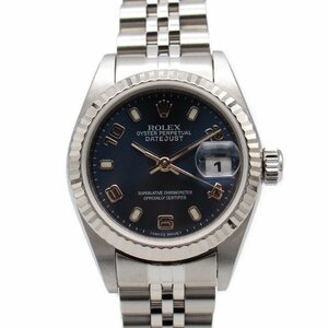 ROLEX ロレックス 腕時計 デイトジャスト A番 ブルー系 K18WG（ホワイトゴールド） ステンレススチール 中古 レディース