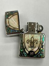 未使用品　ZIPPO ジッポ アーマー armor シェルチェック　クロス　2003年　貝殻_画像4