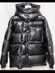 超美品 モンクレール 定価約70万 オールレザー ダウン MONCLER サイズ2 L ダウンジャケット 羊革 アウター ホームクリーニング済