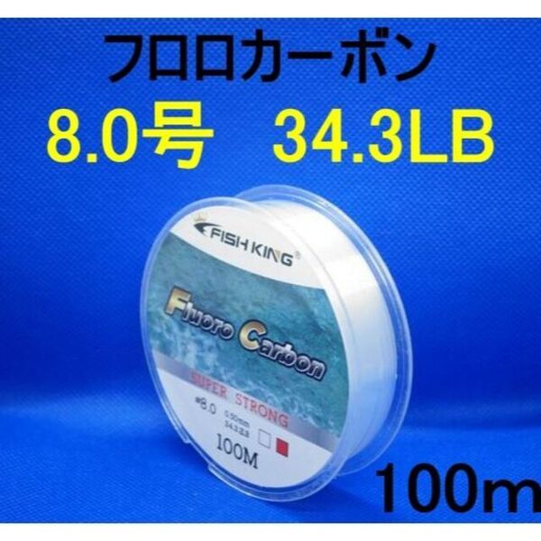 フロロカーボン 8.0号 (34.3LB) 100m 釣り糸 ライン リーダー