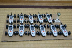 ■≪ジャンク≫中古 グリコ タイムスリップF-1模型11台+カーレーサー1体まとめて ホンダ HONDA プラスチックおもちゃ 自動車レーシングカー