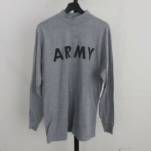 Q198 2000年代製 U.S.ARMY 長袖 ミリタリーTシャツ■00s 表記Mサイズ グレー アメカジ ミリタリー 米軍 ロンT ストリート 古着卸 激安 90s