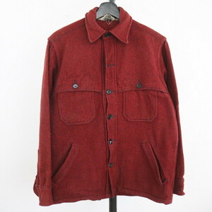 S200 70sビンテージ Woolrich ウールシャツ■1970年代製 表記Mサイズ マッチーノ 赤 無地 シンプル ウールリッチ アメカジ 古着 古着卸 80s