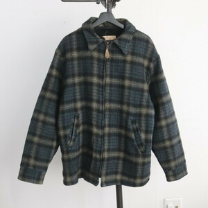 Z37 2000年代製 WOOLRICH ウールリッチ ウールジャケット■00s 表記Lサイズ ブルー 裏地ボア チェック アメカジ ストリート 古着 90s 80s