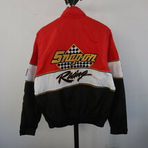 P246 80sビンテージ ASTROSPORTSWEAR レーシングジャケット■1980年代製 表記Lサイズ レッド SNAPON ワッペン 古着 アメカジ ストリート_画像1