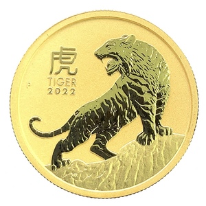 美品 【新品】2022年 トラ 虎 TIGER 寅虎 エリザベス女王 1/2オンス 新年 干支寅金貨 純金 令和4年 オーストリアパース造幣局 K24 24金 