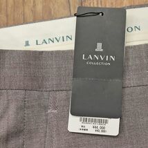 1円/春夏/LANVIN COLLECTION/50サイズ/スラックス パンツ スーパー120’sトーニャ社 清涼ウール ノータック 新品/茶色/ブラウン/gf129a/_画像6