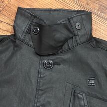 1円/G-STAR RAW/XXSサイズ/ハーフコート SCUTAR UTILITY TRENCH D14002-7101 コーティング加工 ちょいワル 新品/黒/ブラック/ia117/_画像7