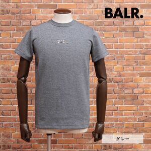 BALR./XSサイズ/丸首Tシャツ B1112.1051 Q-Series Straight T-shirt ロゴ プレート 伸縮性◎ ヨーロッパ製 半袖 新品/グレー/ib249/