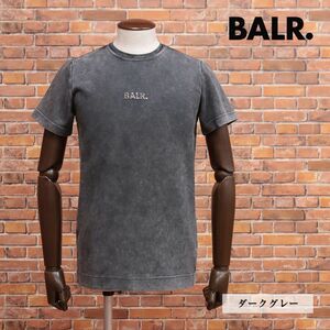 BALR./XSサイズ/丸首Tシャツ B1112.1051 Q-Series Straight T-shirt ロゴ プレート 伸縮性◎ ヨーロッパ製 半袖 新品/ダークグレー/ib249/
