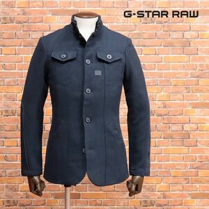 1円/秋冬/G-STAR RAW/XSサイズ/スタンド襟ジャケット CORMAC BLAZER D15521-B809 ウール混ヘリンボーン 新品/紺/ネイビー/ia141/