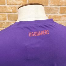 1円/春夏/DSQUARED2/XSサイズ/丸首Tシャツ S74GD0837 メッセージ プリント ジャージー伸縮 半袖 ストリート 新品/紫/パープル/gc183/_画像3