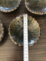 西kt410 陶器 小皿 和食器 銘々皿 茶托 食器 アンティーク 煎茶道具 ネイビー 紺色_画像2