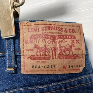 53 Levi's 504XX 504-0217 W34 ビンテージ デニム 黒カン TALON リーバイス VI LEVIS 赤タグ 紙パッチ ジーンズ W34 L32 STRAUSS&CO.の画像5