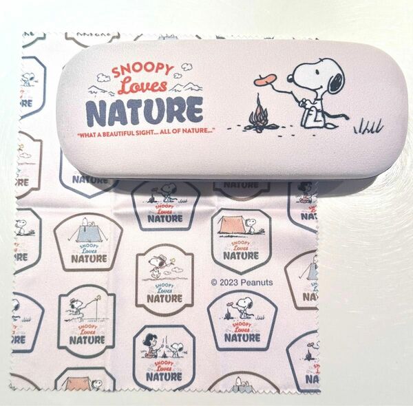 スヌーピー メガネケースとクロスのセット　ヴィンテージ　ピーナッツ　SNOOPY loves NATURE