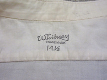 ビンテージ~30's●Whitneyカラーレスビブフロントプリーツドレスシャツ白size 14 1/2 - 35●240207i5-m-lssh-drsノーカラーマチ付き20s_画像5