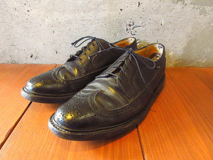 ビンテージ80’s●FLORSHEIMウイングチップシューズsize 9 1/2 E●240224k6-m-dshs-27cm 1980sフローシャイムメンズ革靴