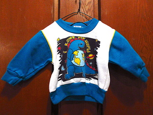 ビンテージ80's90's●OKiE DOKiEキッズi LOVE my worLdプリント裏起毛スウェットsize 18months●240228c7-k-sws 子供服トレーナー