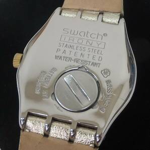 【中古動作品】★swatch IRONY アイロニー 3針クォーツ レディース腕時計 AG2015 SWISS MADE 金文字盤/ベルトの画像2