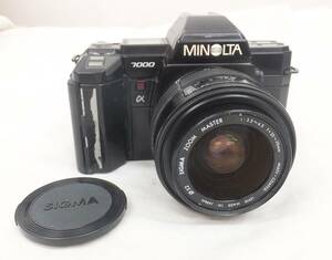 【中古動作品/現状品】★MINOLTA ミノルタ　α 7000 AF レンズSIGMA ZOOM MASTER 1：3.5～4.5 f＝35～70mm付 一眼レフ フィルムカメラ