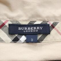 BURBERRY LONDON バーバリー ロンドン 通年 ホース刺繍♪ ノバチェック使い 長袖 ポロシャツ Sz.2　レディース ベージュ　K4T00114_1#C_画像5