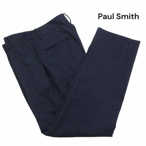 Paul Smith ポールスミス 通年 ノータック スラックス パンツ Sz.40　レディース ネイビー 日本製　K4B00114_1#R