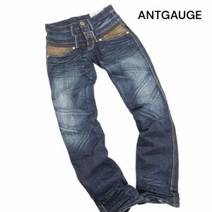 ANTGAUGE アントゲージ 通年 ヴィンテージ加工♪ ダブルウエスト デニム パンツ ジーンズ Sz.S　レディース　K4B00120_1#R