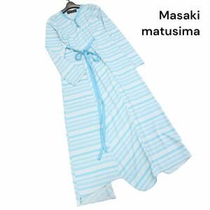 Masaki matsushima マサキマツシマ 通年 ボーダー♪ 長袖 ストレッチ デザイン ロング ワンピース Sz.2　レディース　K4T00171_2#F